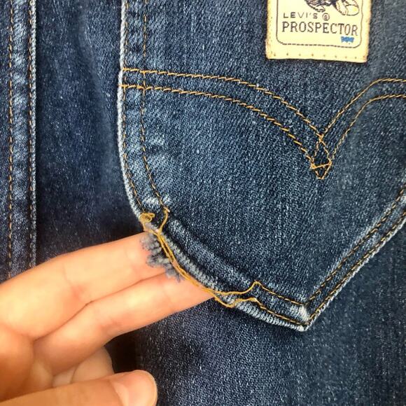 Vintage 70's Levi's Prospector Jeans Orange Tab Single Stitch Straight Leg 32x33 - Picture 7 of 10